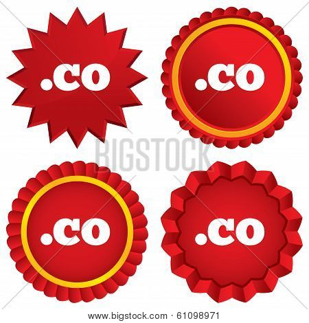Domain CO sign icon. Top-level internet domain