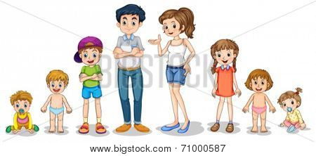 Illustration of a family members