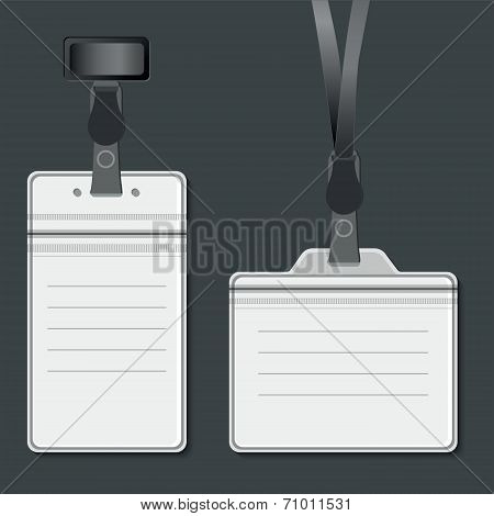 Lanyard. Retractor End Badge. Vector Eps10