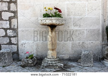 PERAST, MONTENEGRO - JUNE 08: Fragment of Our Lady of the Rock church, Perast, Montenegro, on June 08, 2012 