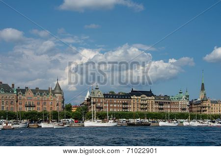 Quay of Old Town in Stockholm, Sweden