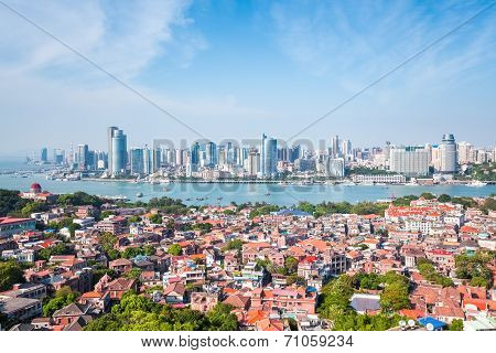 Gulangyu Island With Xiamen Skyline In Daytime