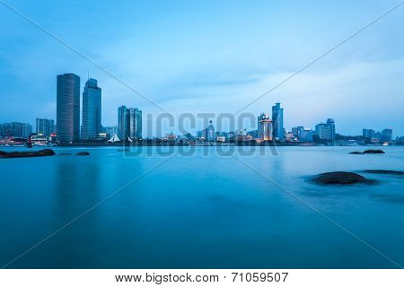 Xiamen Skyline In Nightfall