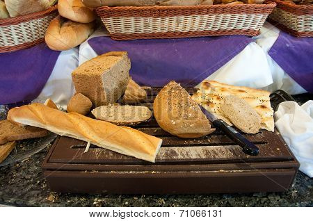 A Delicious Fresh Bread In The Shop