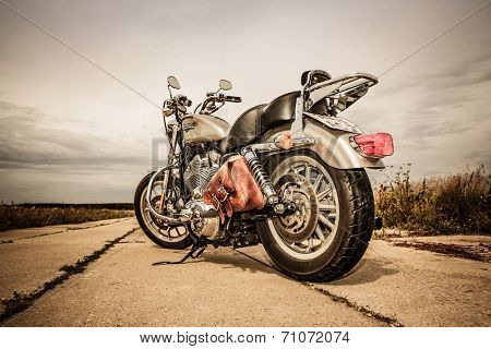 RUSSIA-JULY 7, 2013: Harley-Davidson Sportster 883 Low. Harley-Davidson sustains a large brand community which keeps active through clubs, events, and a museum. Filter applied in post-production.