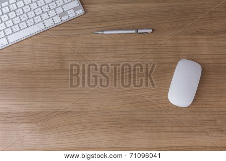 Desk With Keyboard And Mouse