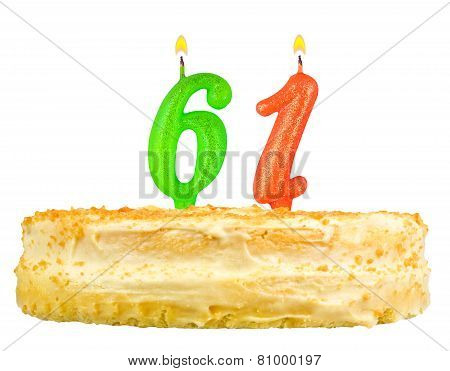 Birthday Cake With Candles Number Sixty One