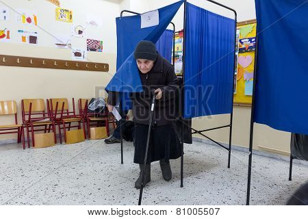 Greek Voters Head To The Polls For The General Election 2015