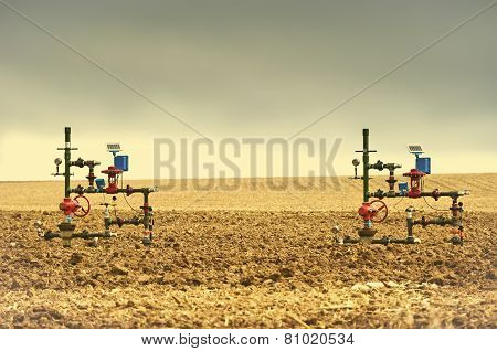 Two Wellheads From Gas Wells