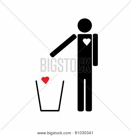 Man Throws The Trash To Your Heart