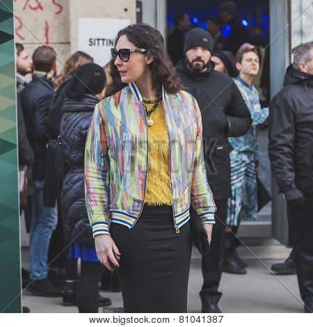 People Outside Dirk Bikkembergs Fashion Show Building For Milan Men's Fashion Week 2015