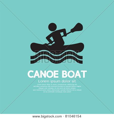 Man Row A Canoe Boat.