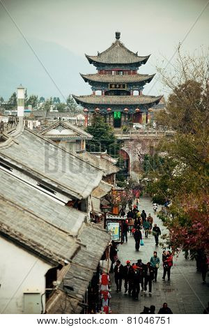 DALI, CHINA - DEC 5: Street view on December 5, 2014 in Dali, China. Dali is the ancient capital of Nanzhao in 8-9th centuries and Kingdom of Dali and major travel attractions in China.