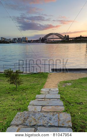Sunrise Behind Sydney Harbour Bridge From Balmain