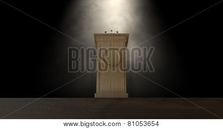 Spotlit Press Podium