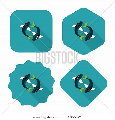 Chinese New Year Flat Icon With Long Shadow,eps10, Chinese Decoration Means 