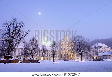 Monastery in Winter Night