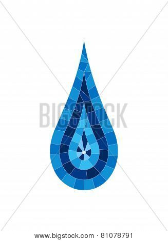 Sapphire drop. Flat design.