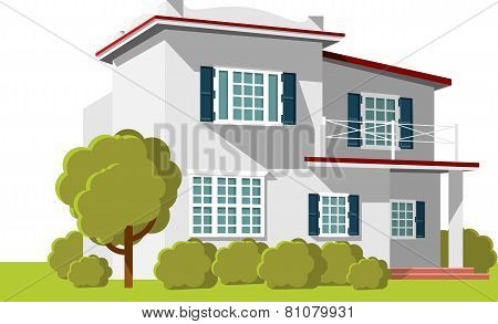Architecture background with family house