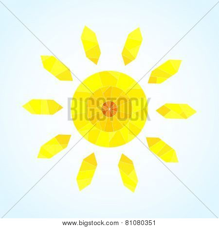 Abstract segmented sun, vector pattern