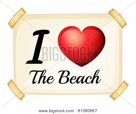 A poster showing the love of the beach on a white background