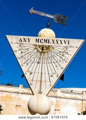 a sundial in the city of palma mallora, spain