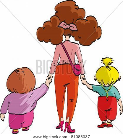 Mother With Her Children