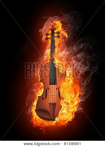 Violine in fire