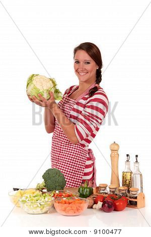 Frau Küche Gemüse