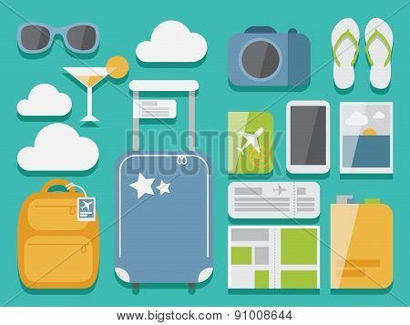 Flat Style Travel Set