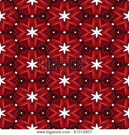 Abstract Red Texture Or Background With White Stars With Christmas Look Made Seamless