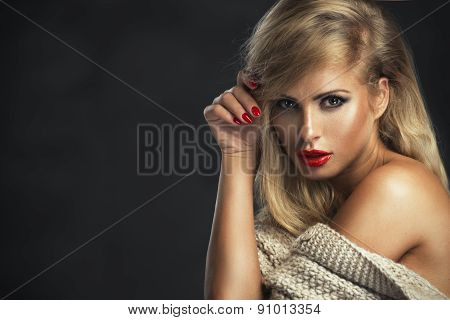 Sexy Strict Woman With Red Lips