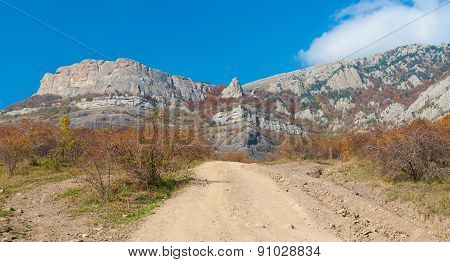 Landscape in mountain pasture Demerdzhi, Crimea, Ukraine