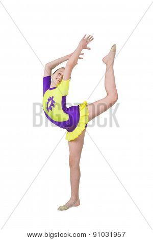 Cute Young Girl Doing Gymnastics