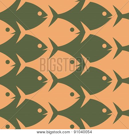 Fish seamless pattern. Esher style.