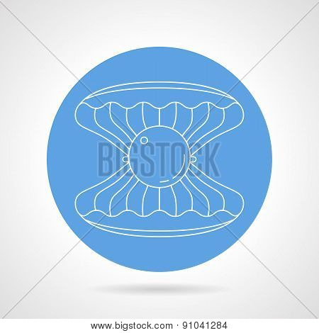 Scallop blue round vector icon