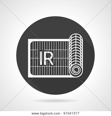 Radiant heating black round vector icon