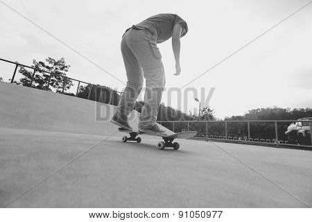 skateboarding at skatepark