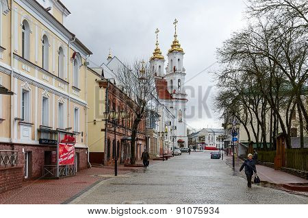 Tolstogo Street With Views Of Voskresenskaya (rynkovuyu) Church, Vitebsk