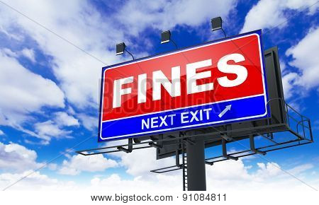Fines Laws Inscription on Red Billboard.