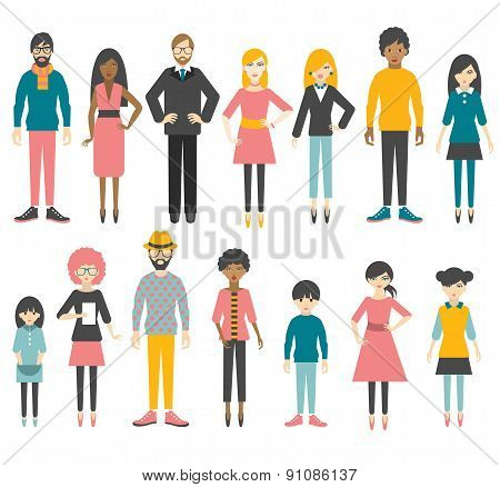 Collection Of Flat People Figures.