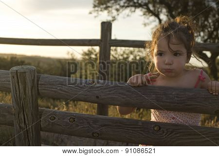 Toddler Girl On Dehesa Sunset