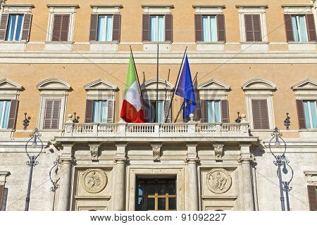 Montecitorio Palace In Rome