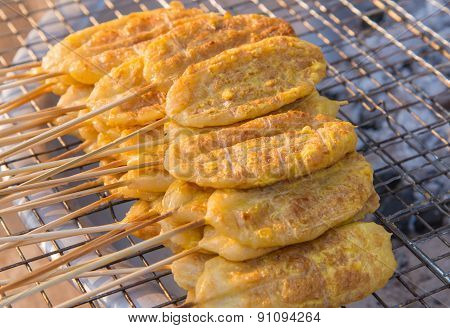 Sticky Rice With Egg Grilled Asian Traditional Food (kgawhie)