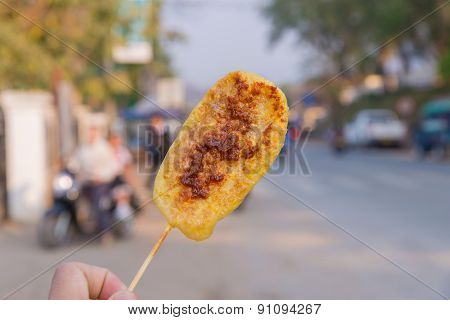 Sticky Rice With Egg Grilled Asian Traditional Food (kgawhie)