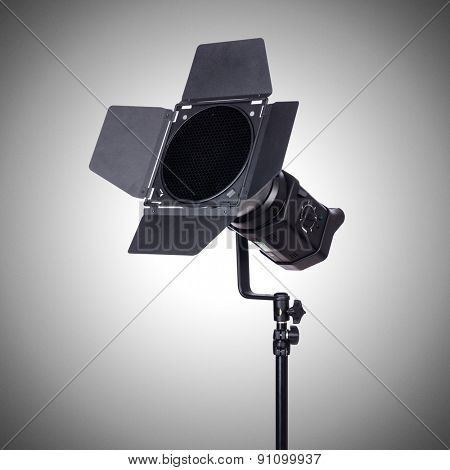 Studio light stand isolated on the white