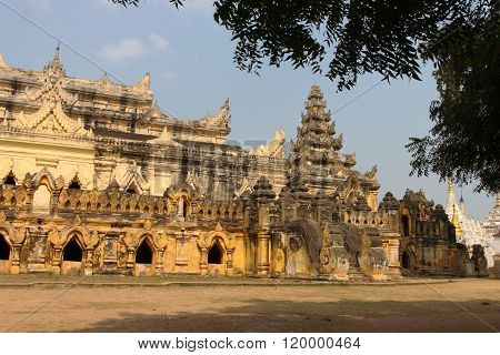 Maha Aung Mye Bon Zan Monastery in Inwa city,Mandalay ,Myanmar