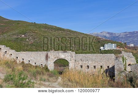 Ruins Of Mogren Fort (1860) Near Budva