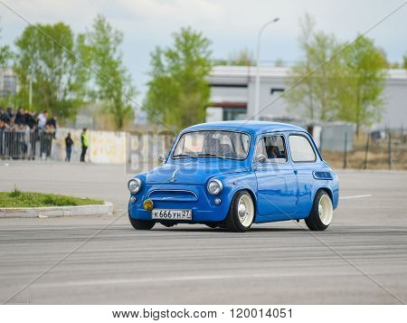 Vintage Restored And Tuned Blue Zaz-965 Zaporozhets Car