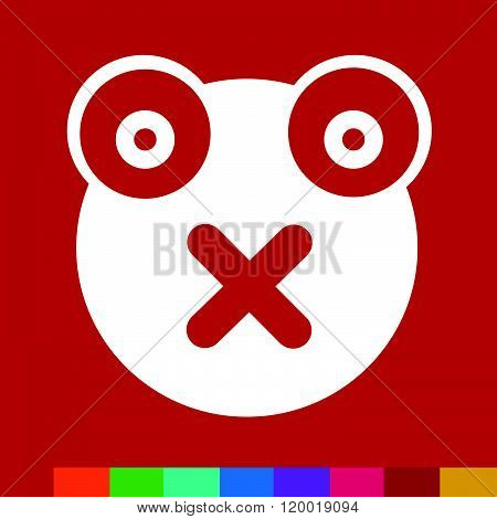 an image of Frog emotion Icon Illustration sign design